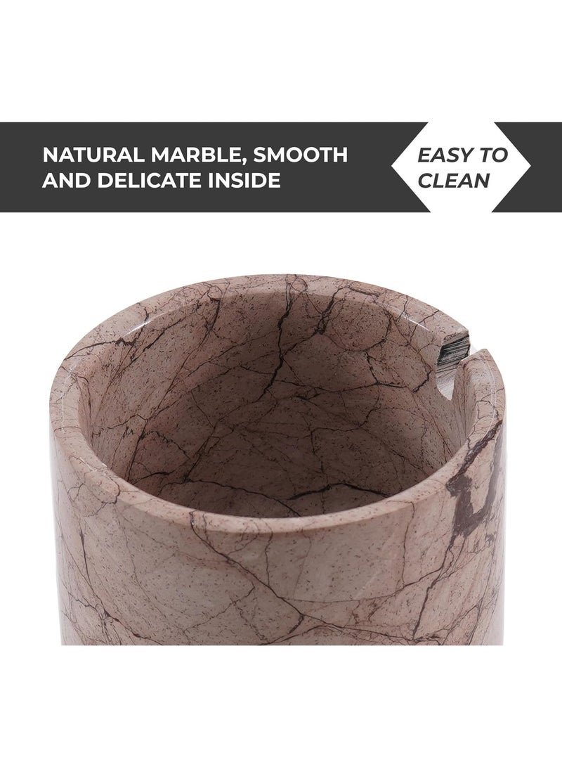 Radicaln Marble Salt Cellar With Lid & Tray White And Marinara Handmade Elegant Sugar Container And Salt Container Set of 2 For Kitchen Storage - Spice Jars For Seasoning