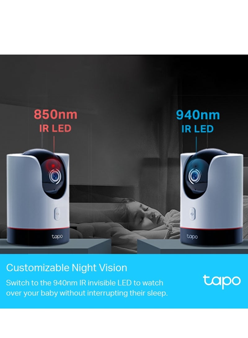 Tapo C225 2K QHD Pan/Tilt Security Camera, AI Detection, Privacy Protection, Starlight Sensor, 2-way Audio,  Night Vision, Cloud And SD Card Storage, Works With Alexa