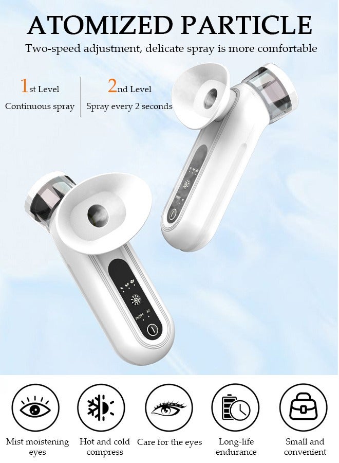 Heated Eye Mist Sprayer for Dry Eyes, Rechargeable Eye Mister with Moist Heat to Relief MGD, Blepharitis, Stye, Chalazion,Portable Heated Eye Steamer Humidifier for Eye Skin Care Women & Men in Office