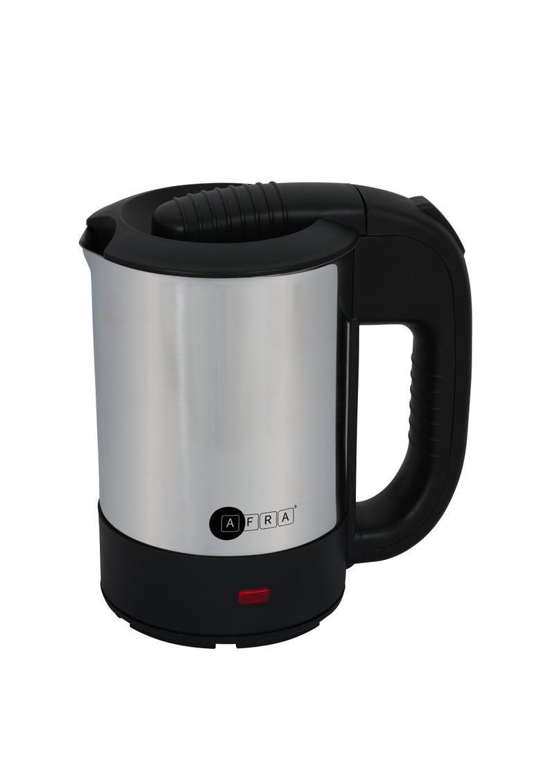 Electric Kettle with 2 Cups | 0.5L | 1100W | Stainless Steel | Removable Cover | Overheat Protection | Compact & Portable | 2-Year Warranty 0.5 L 1100 W AF-0511KTSS black