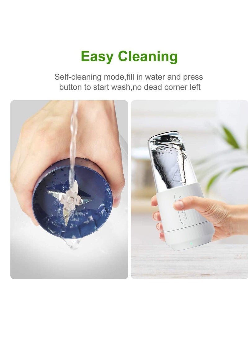Mini Portable Blender Personal Blender 350ml Smoothie Shake Maker Fruit Juice Cup with Four Blades Handheld Juicer Machine 3000mAh Rechargeable 24000rpmormin for HomeorOffice