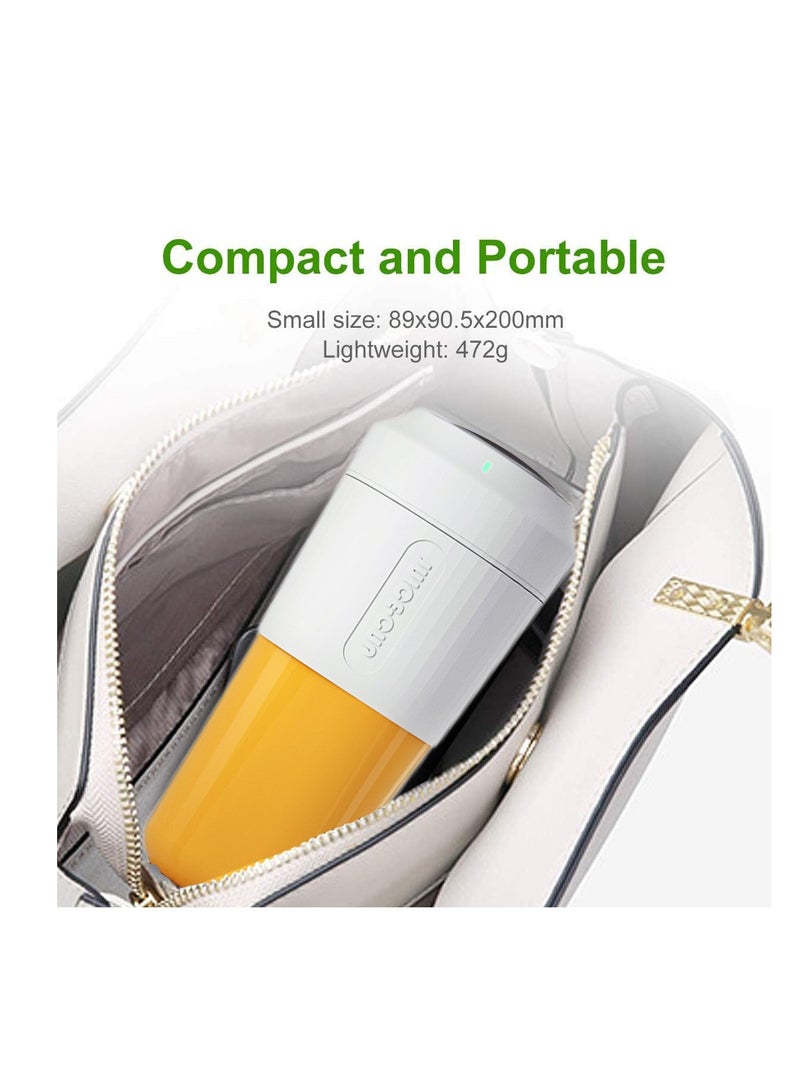 Mini Portable Blender Personal Blender 350ml Smoothie Shake Maker Fruit Juice Cup with Four Blades Handheld Juicer Machine 3000mAh Rechargeable 24000rpmormin for HomeorOffice