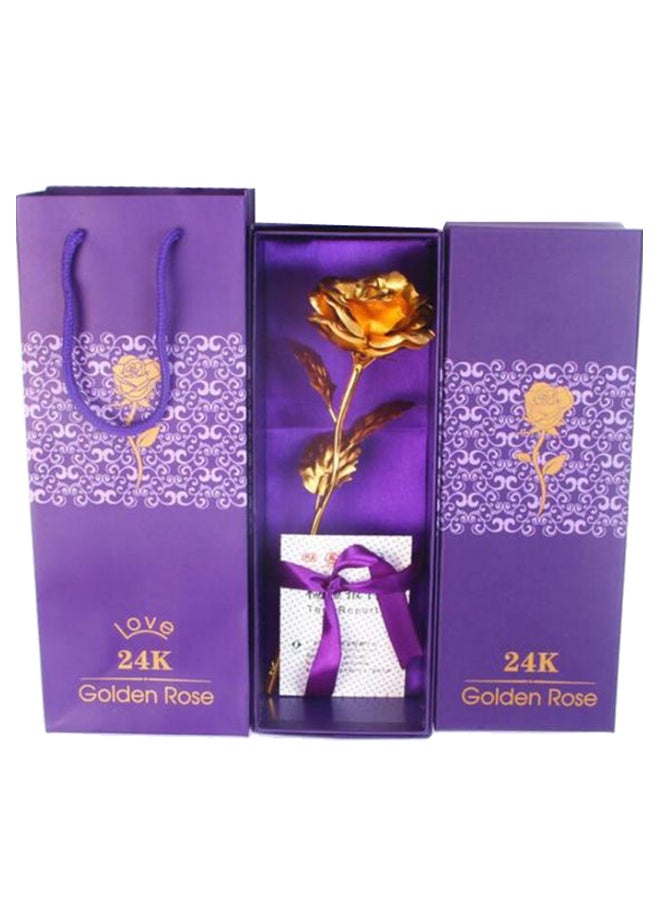 24K Gold Plated Rose Flower With Gift Box Gold 26 x 9centimeter