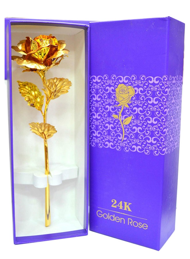 24K Gold Plated Rose Flower With Gift Box Gold 26 x 9centimeter