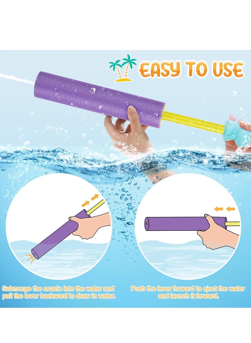 Water Squirter for Kids, Super Foam Soakers Blaster Squirt Guns, Pool Noodles Toy with Plastic Handle Summer Swimming Beach Garden Fighting Game,Outdoor Toys for Kids Boys Girls Adults (8 Pack)