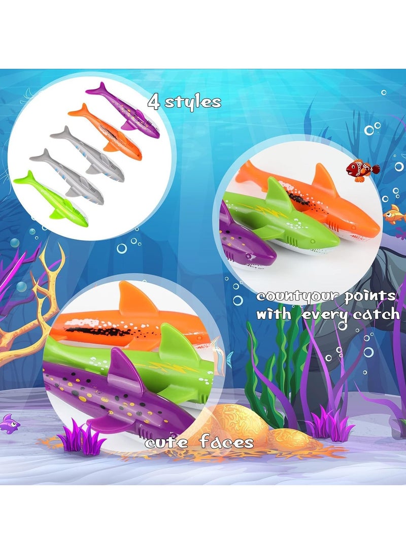 Diving Torpedo Pool Toy, Underwater Diving Toy for Kids Gliding up to 20 Feet Throwing Diving Toys Shark Torpedo Swimming Toys, Sinking Torpedo for Under The Sea Party 16 Pcs