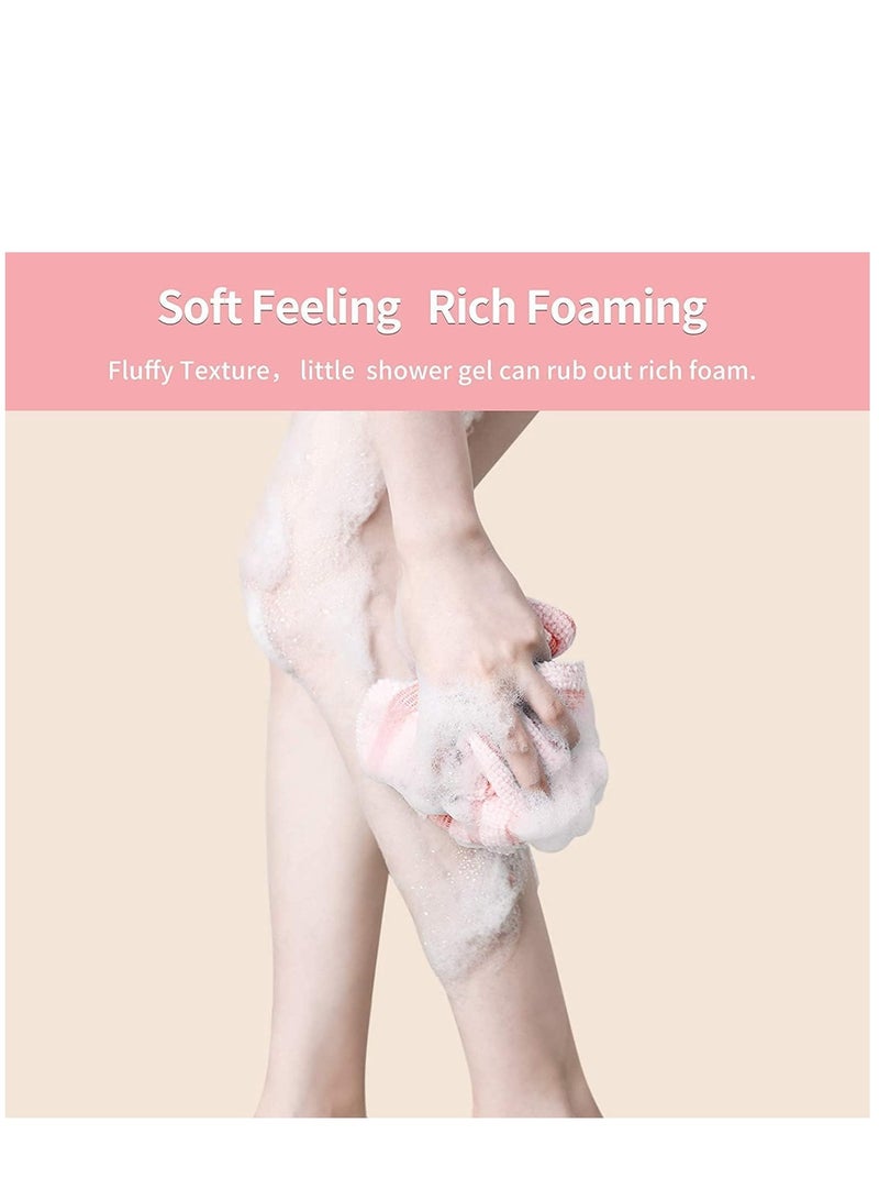 Exfoliating Washcloth Towel - Exfoliating Body Scrubber, Loofah Wash Sponge - Korean & Japanse & African Washcloth - Soft + Rough Exfoliating Back Scrubber - for Senstive and Rough Skin