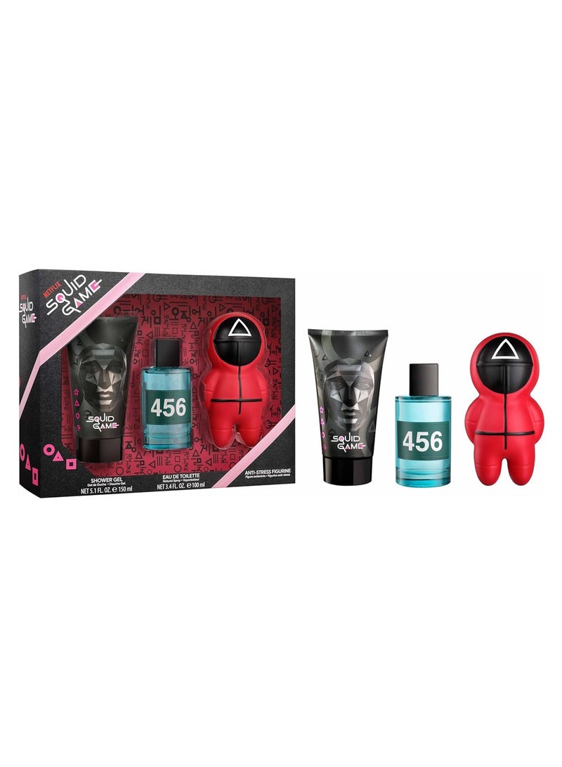 Air-Val Netflix Squid Game Edt 100 ml + Shower Gel 150 ml + Anti-Stress Figurine Gift Set