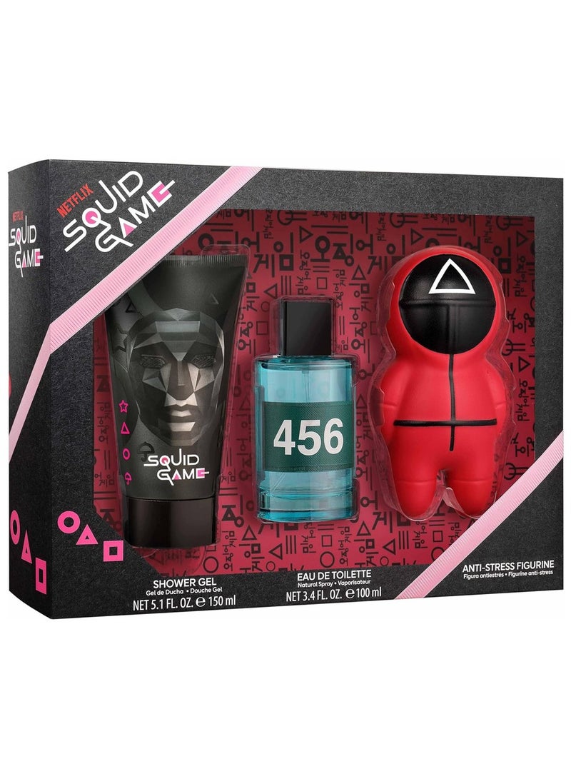 Air-Val Netflix Squid Game Edt 100 ml + Shower Gel 150 ml + Anti-Stress Figurine Gift Set