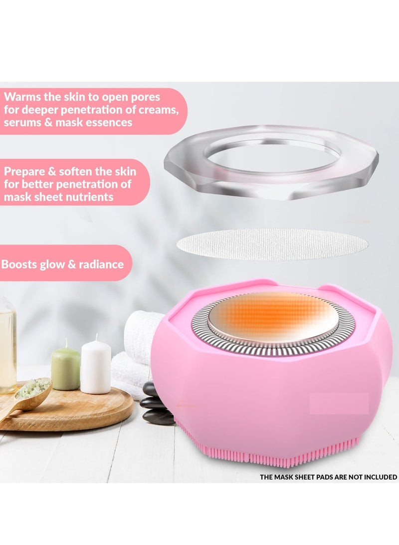 Sonic Facial Cleansing Brush, Silicone Face Scrubber for Cleaning and Exfoliating Waterproof Face Wash Brush Pink
