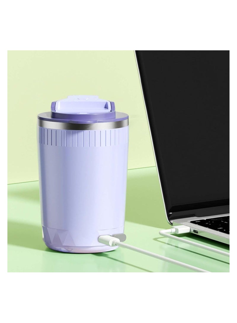 High Speed Stirring Cup, Electric Self Stirring Coffee Cup with Lid, Automatic Magnetic Stirring Mug, Small Mixing Cups, with Easy One-Buttom Design, Suitable for Home Outdoor, Stainless Steel