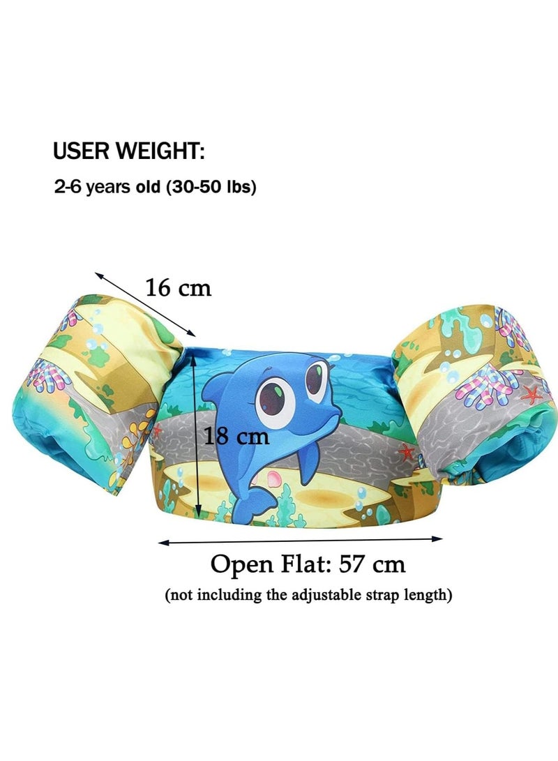 Kids Swim Vest Arm Bands Kids Swim Vest Toddler Swimming Float Vest Baby Buoyancy Safety Swim Aid Kids Learn to Swim Training Jacket for 30-50 lbs Kids Infant Child 2-6 Years Old