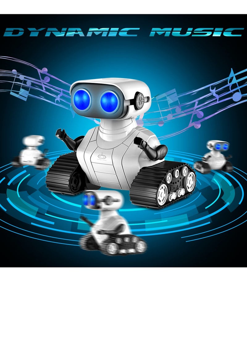 Robot Toys, Rechargeable RC Robot for Boys and Girls, Remote Control Toy with Music and LED Eyes, Gift for Children Age 3 Years and Up