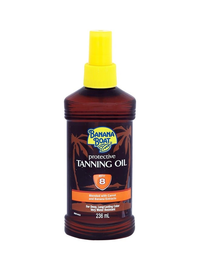 Protective Tanning Oil SPF 8: Enhanced with Carrot and Banana Extracts for Deep, Long-Lasting Color