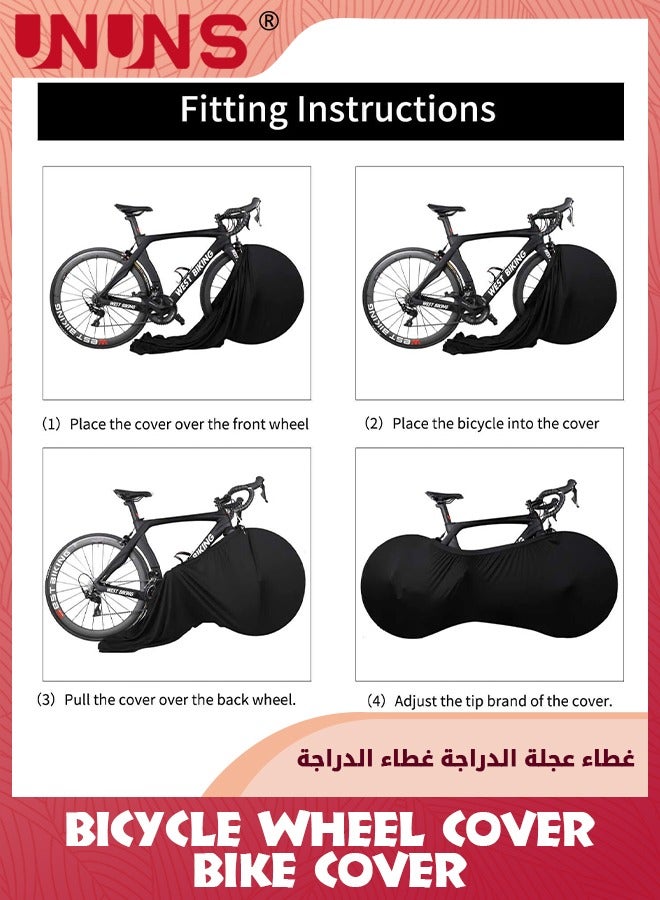 Bike Wheel Cover,Indoor Outdoor Bicycle Motorcycle Cover,Anti-dust Scratch-Proof Bike Cover,Washable High Elastic Motorbikes Wheel Cover,Bicycle Tire Cover For Mountain Road MTB Bikes