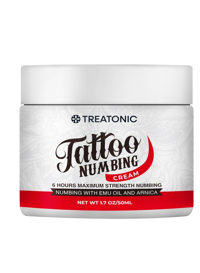 Tattoo Numbing Cream (50ml/1.7oz), Maximum Strength Painless Tattoo Numbing Cream, Numbing Cream for Tattoos Extra Strength