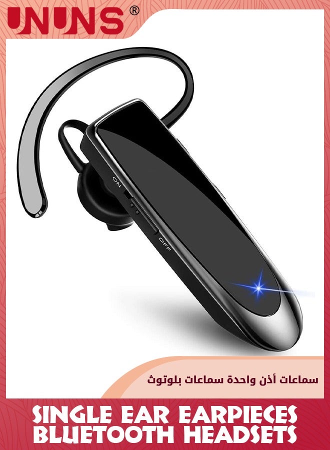 Bluetooth Headset,Wireless Single Ear Headset With Microphone,Bluetooth Earbuds V5.0,Long Talk And Music Time,Handsfree Calling Wireless Bluetooth Headset,Compatible With iPhone Android PC
