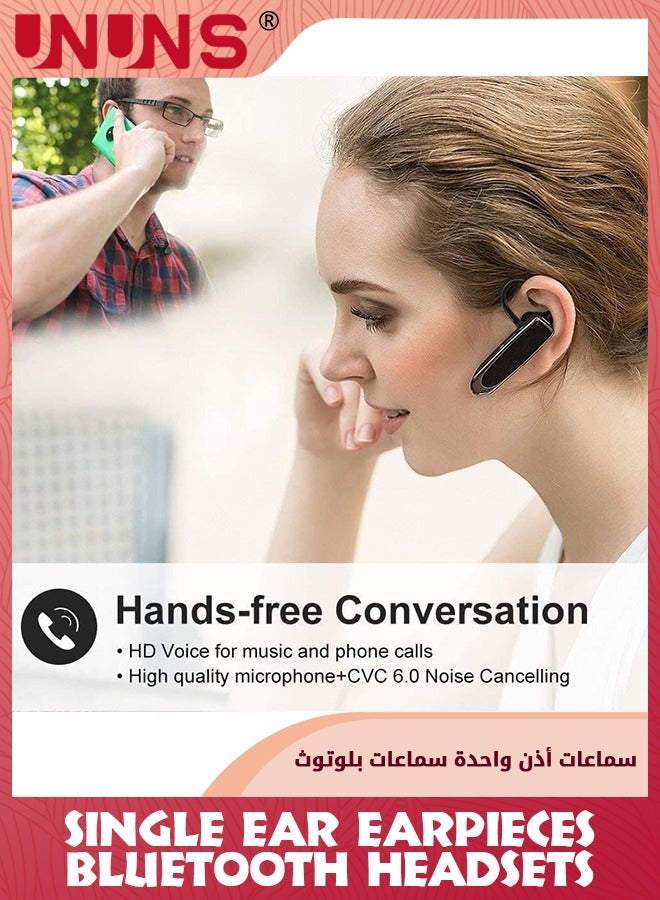 Bluetooth Headset,Wireless Single Ear Headset With Microphone,Bluetooth Earbuds V5.0,Long Talk And Music Time,Handsfree Calling Wireless Bluetooth Headset,Compatible With iPhone Android PC