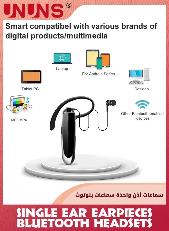 Bluetooth Headset,Wireless Single Ear Headset With Microphone,Bluetooth Earbuds V5.0,Long Talk And Music Time,Handsfree Calling Wireless Bluetooth Headset,Compatible With iPhone Android PC