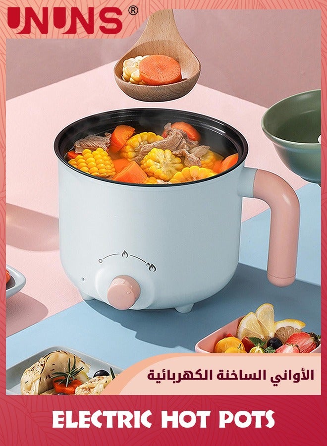 Electric Hot Pot,1.8L Portable Mini Travel Cooker With Steamer,Multifunctional Non-Stick Electric Skillet For Stir Fry Stew Steam,Perfect For Ramen Noodles Pasta Egg Soup Oatmeal