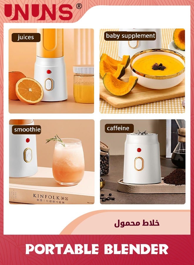 Portable Blender,Personal Blender For Smoothies And Shakes With 6 Blades,One-touch Auto-cleaning Blender With Travel Lid And 2 Cups For Travel,Office,Gym