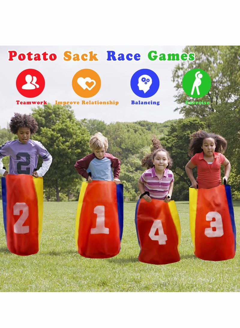 Outdoor Games for Kids, Potato Sack Race Bags, Bean Bag Toss, 3 Legged Bands, Egg and Spoon Game, Prizes, Outside Lawn Birthday Party Carnival, Camping, (36 PCS)