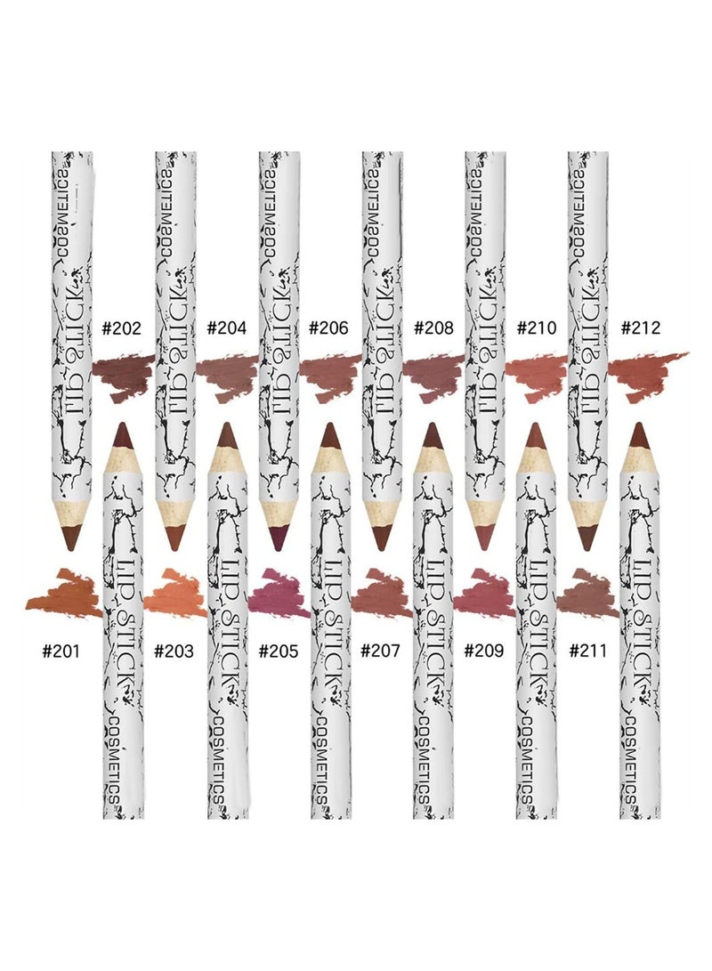 12 Colors Matte Lip Liner Pencil Set, Long Lasting Fade Resistant Lip Pencil, Professional Lip Liner Set, Firm yet Smooth, Contour and Line with Ease