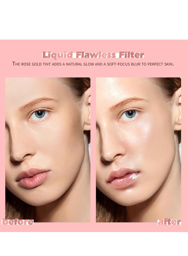 Natural Glow Liquid Filter, Complexion Booster For A Glowing, Weightless Liquid Highlighter Primer, Foundation Face Primer For a Long-Wear Radiant Glow Soft-Focus Look, Vegan & Cruelty-Free