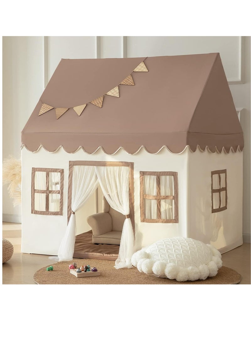 Boys Girls Play Tent Game House Playhouse with Mat and Lights Kids Indoor Outdoor Activity Center