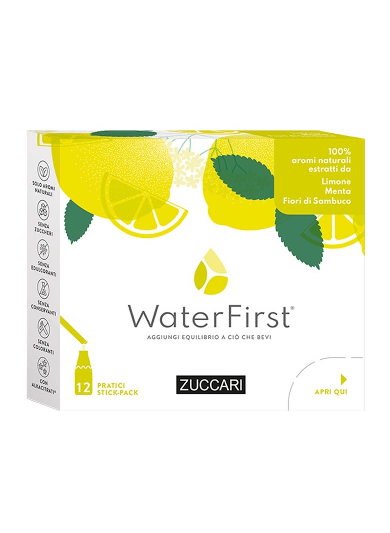 Zuccari Waterfirst, Lemon Mint and Elderflower, 12 Sticks