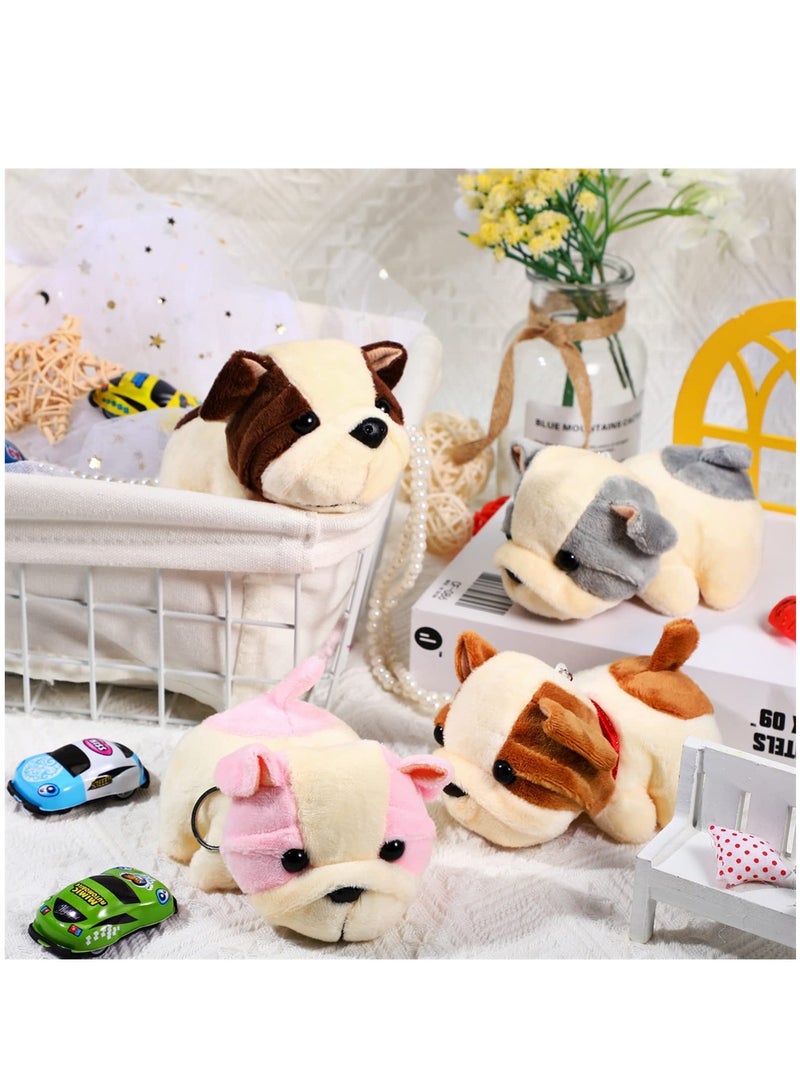 Stuffed Animal Toy, 12 Pcs 4 Inch Mini Cute Plush Ornaments, Stuffed Doll, Keychain Handbag Pendant for Birthday Party Favors DIY Home Decor (Dog Style)