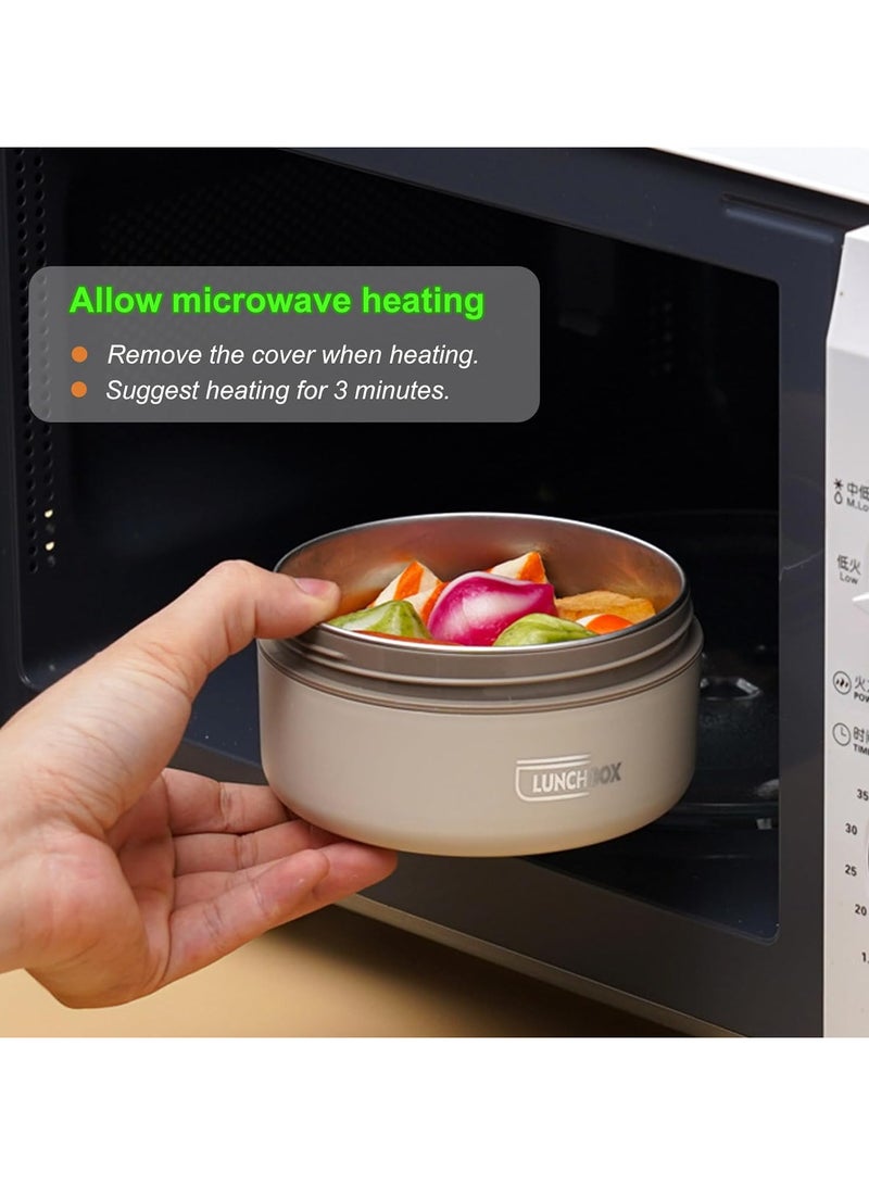 Kids Thermal Bento Lunch Box Set for School, Insulated Lunch Containers With Bag,3 Separate Stackable Lunch Container, Microwaveable Lunch Box Bento Box for Adults & Kids (3-Layer, Coffee)