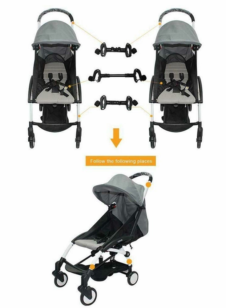 Twin Stroller Connector, Universal Stroller Joints, Connectors to Convert Two Single Strollers into One Double Stroller Fits Most Strollers