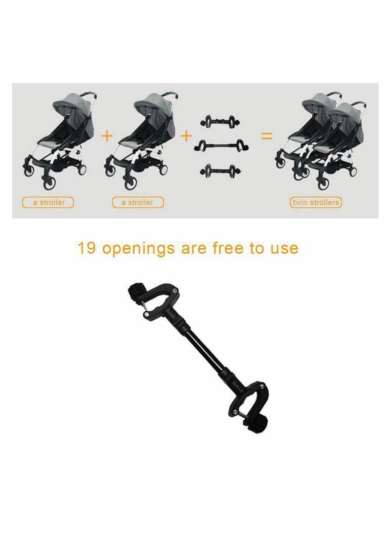 Twin Stroller Connector, Universal Stroller Joints, Connectors to Convert Two Single Strollers into One Double Stroller Fits Most Strollers