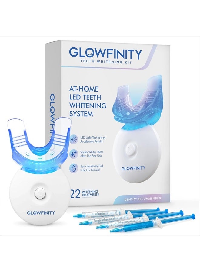 Teeth Whitening Kit - LED Light, 35% Carbamide Peroxide, (3) 3ml Gel Syringes, (1) Remineralization Gel, and Tray