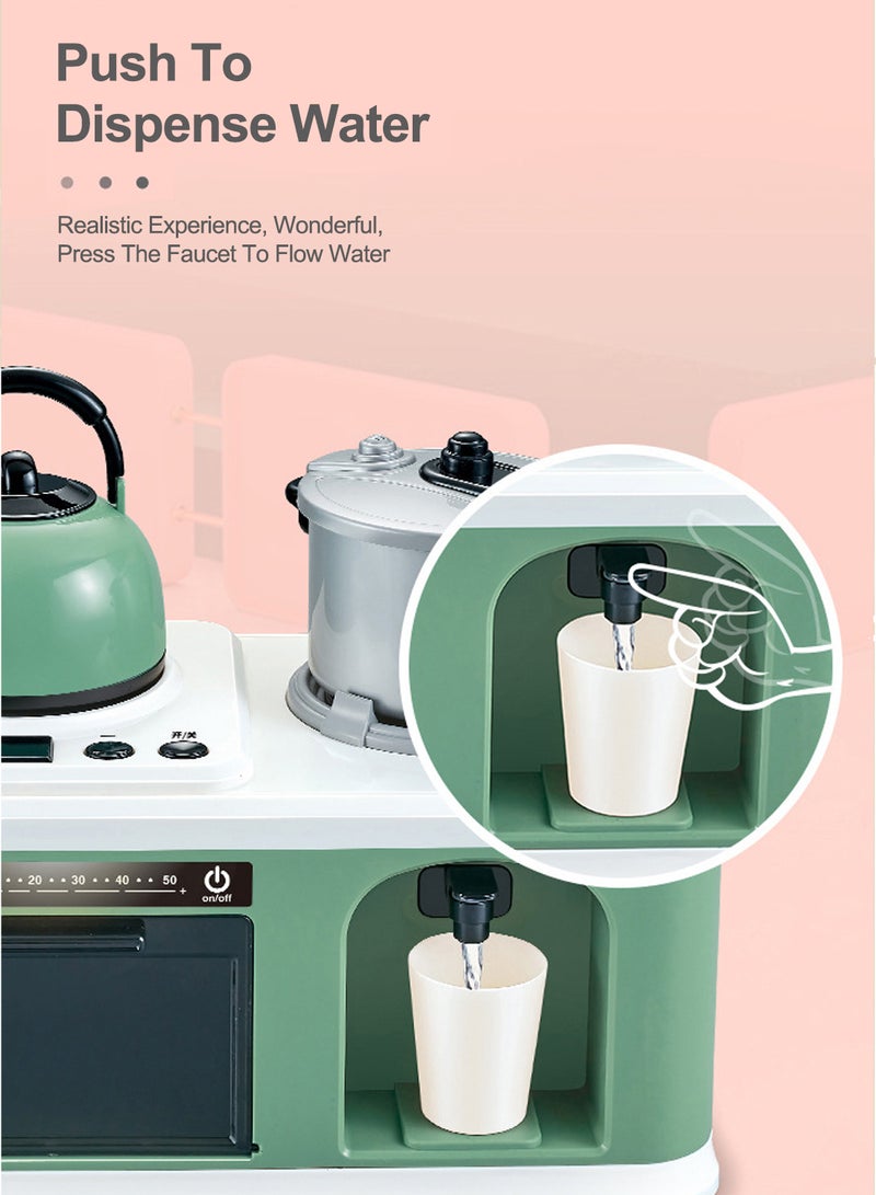 Children Play House Simulation Sound and Light Spray Mini Kitchen Cooking Toys Boys and Girls Frying Cooking Educational Toys