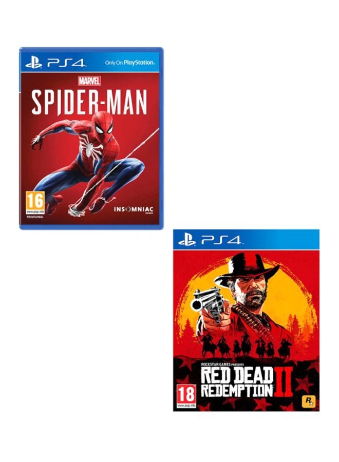 Marvel Spider Man + Red Dead Redemption II (Intl Version) - PlayStation 4 (PS4)