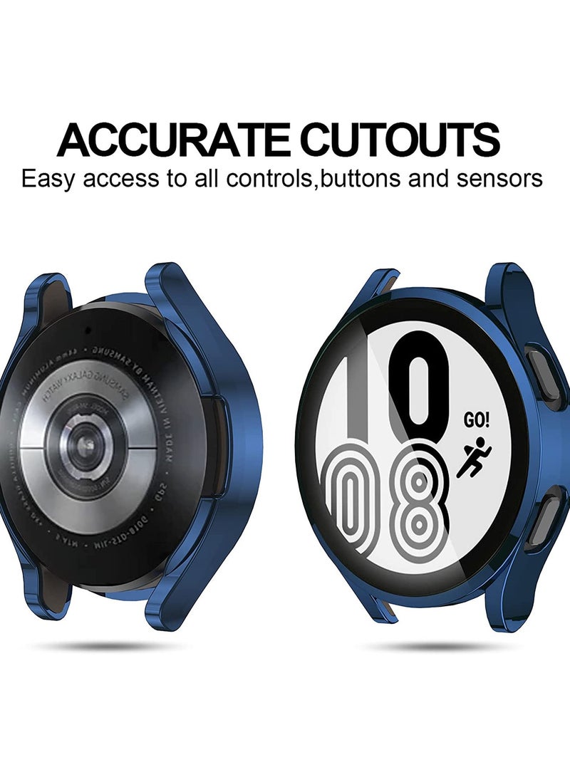 Case for Galaxy Watch 4 44mm with Screen Protector 3 Pack Soft TPU Slim Fit Full Ultra Thin Scratch Resistant Bumper Simplicity Protective Cover Samsung 44mm Accessories