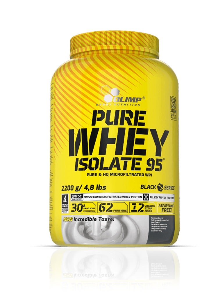 Olimp Sport Nutrition - Pure Whey Isolate 95 ,100% Pure Isolate Whey Protein, Rich in BCAAs & EAAs ,For Muscle Mass & Strength, Strawberry Flavor, 2.2Kg