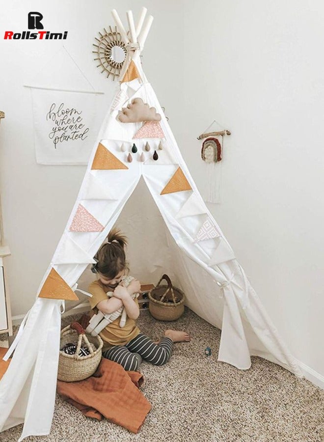 White Kids Play Tent House Indoor Outdoor Teepee Castle