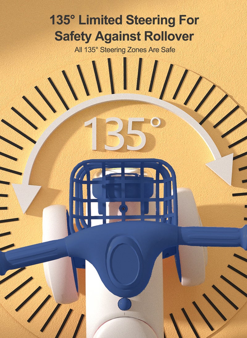 Kids Balance Bike with Music and Light, 4-Wheel Twisting Bike with Basket Balance Bike, for 1-3 Years old Boys Girls Baby and Toddler