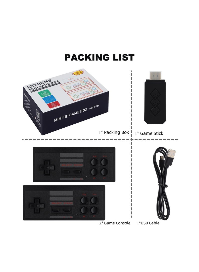 Wireless Mini Retro Game Console, 1500 Classic Games Handheld Classic Video Games Console Portable Gaming Device Compact Gaming Console with 2 Wireless Controllers for Family Fun Entertainment