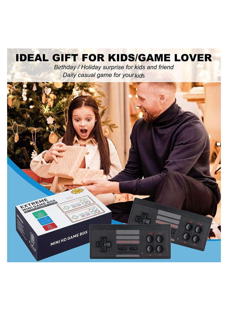 Wireless Mini Retro Game Console, 1500 Classic Games Handheld Classic Video Games Console Portable Gaming Device Compact Gaming Console with 2 Wireless Controllers for Family Fun Entertainment