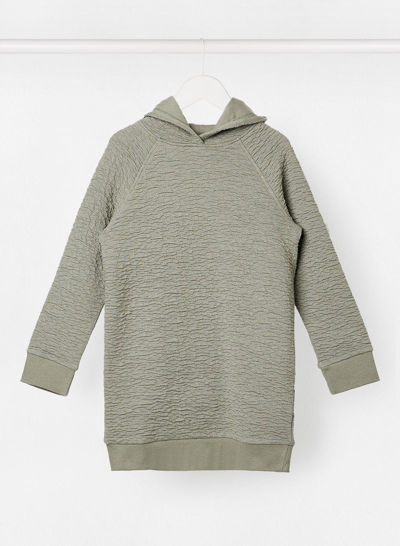 Girls Basic Organic Hoodie Green