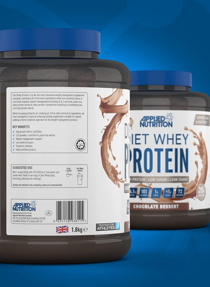 Diet Whey Protein 1.8kg Chocolate Desert Flavor 72 Serving