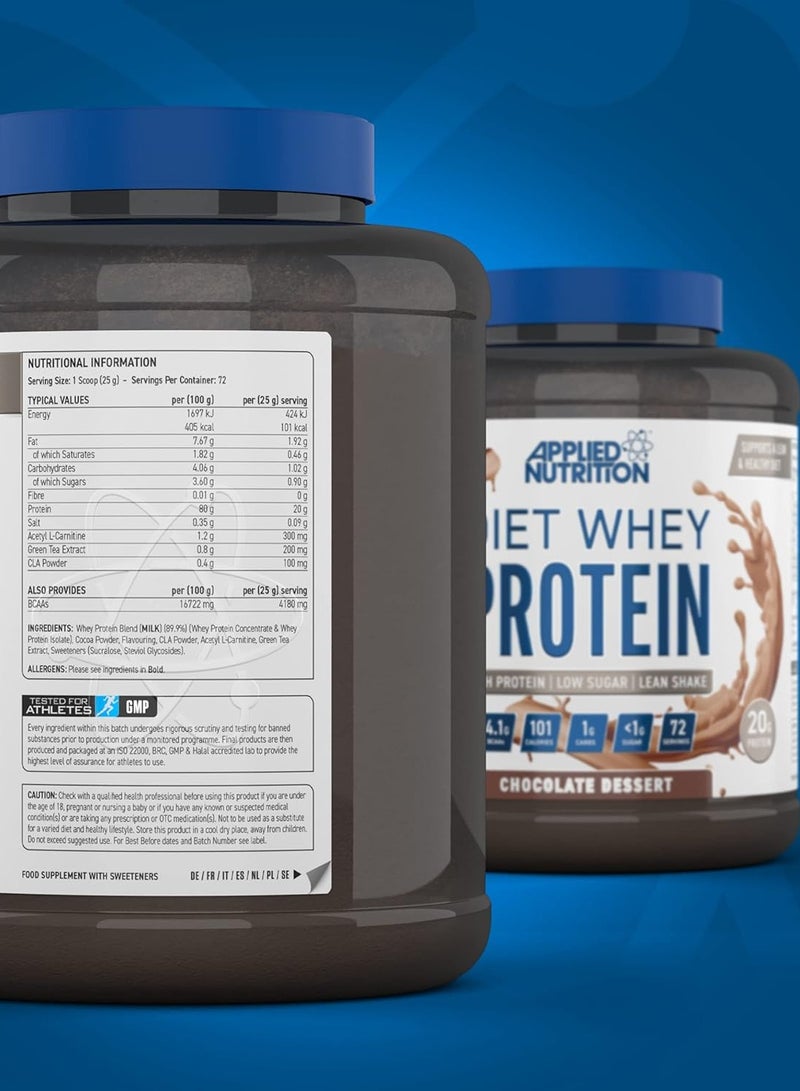 Diet Whey Protein 1.8kg Chocolate Desert Flavor 72 Serving