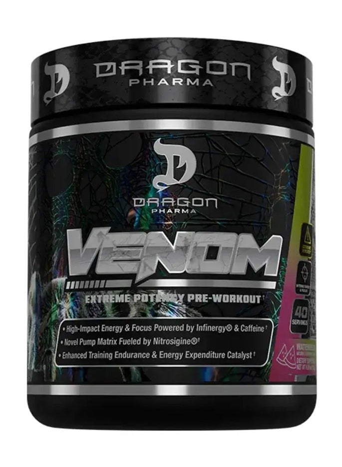 Dragon Pharma Venom Pre-Workout 196g Watermelon Flavor 40 Serving