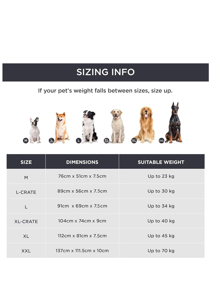 COOLBABY Dog Bed for Large Dogs, Big Orthopedic Egg Crate Foam Dog Pad with Removable Washable Cover, Pet Bed Mat Suitable for Dogs Up to 34kg (91x69x7.5cm)