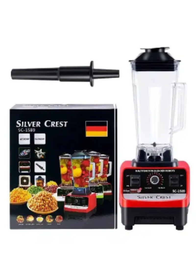 4500W Heavy Duty Commercial Grade Blender Multifunctional Juicer Mixer With Jar SC 1589 Dishwasher Safe, 6 Stainless Steel Blades Fruit Processor Grinder, Smoothie Maker And Ice Crusher