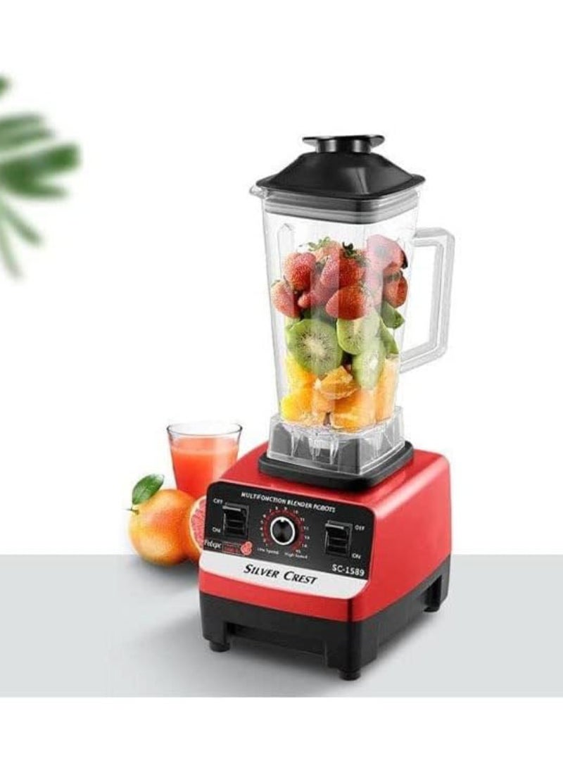 4500W Heavy Duty Commercial Grade Blender Multifunctional Juicer Mixer With Jar SC 1589 Dishwasher Safe, 6 Stainless Steel Blades Fruit Processor Grinder, Smoothie Maker And Ice Crusher